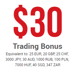 30$ بونص بدون إيداع - XM