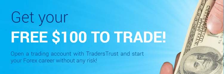 TradersTrust Bono sin depósito de 100$ 