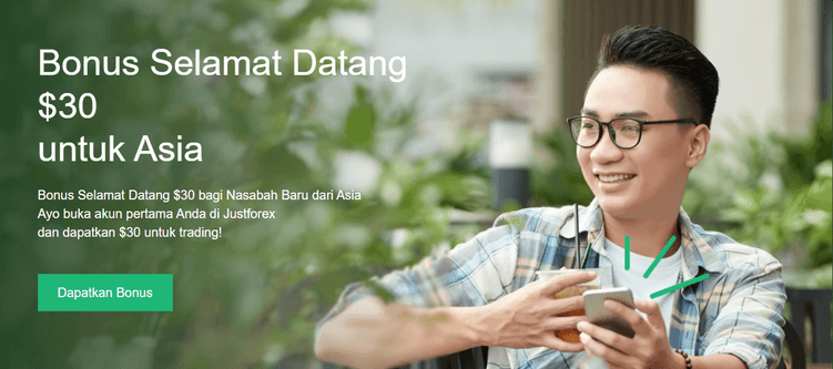 Bonus Selamat Datang Gratis $30 JustMarketsuntuk Negara Asia